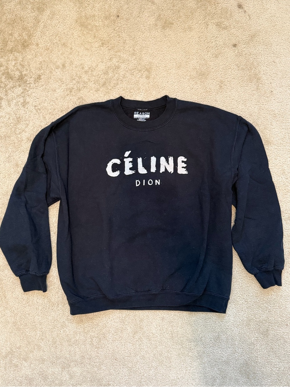 Reason Clothing Black Celine Dion Crewneck Sweatshirt